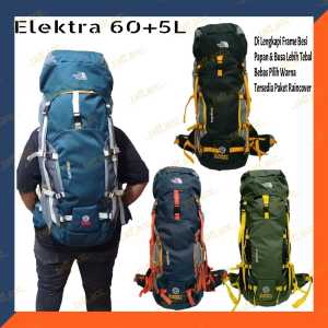 Tas Gunung / Carrier 60L (Frame Besi) TNF Elektra Carrier Backpack Frame Besi Tas Hiking Unisex Water Resistant Ransel Multifungsi Dengan Raincover Tas Carrier Kapasitas Besar - Lazada