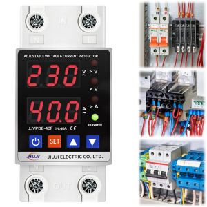 Compact Over Under Voltage Protector 40A 220V with Digital Display Adjustable for Household and Commercial Use