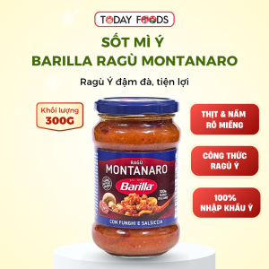 Sốt mì Ý Barilla Ragù Montanaro nấm & xúc xích heo Ý hũ 300G
