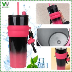 700ml Stainless Steel Gradient Color Space Water Bottle Insulated Sports Bottle for Hiking and Gym