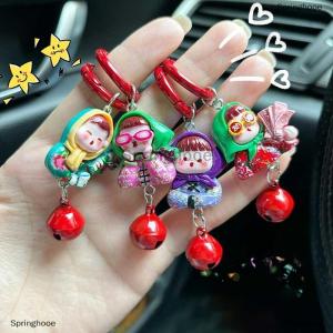 [COD] Springhooe Cute Cartoon Northeast Girl Keychain Floral Cotton-padded Jacket Girl Pendant Schoolbag Pendant Gift Accessories