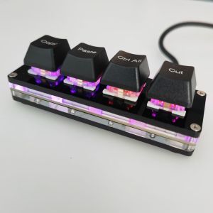 Máy tính văn phòng phím tắt bàn phím 4-Key Ctrl một C V sao chép dán tất cả cắt USB Mini Bàn Phím Cơ chuyển đổi đèn Led dần dần