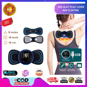 [ BERGARANSI ] EMS Mini Massage Alat Pijat Terapi Leher Punggung Elektrik Serbaguna Original Neck Massager Alat Pijitan Electric Getar Listrik Badan Pegal Pemijat Kepala Kaki Tangan Seluruh Badan Servikal Otot - Pengurang Rasa Sakit Patch Portabel Gel Pad