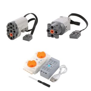 L/Servo Motor + 4-way Speed Control Remote Control With Set Power Group Set MOC Building Blocks DIY Parts PF Bricks