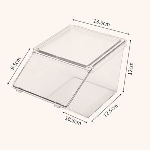 1PC Clear Fliptop Lid Desktop Bin Stackable Organizer Plastic Home Coffee Candy Holder Container Box