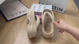 [Free Shipping] Thick-soled womens summer outdoor height-increasing EVA slide sandals with high heels and soft soles
