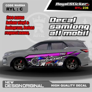 RYL 236-STIKER DECAL MOBIL KIJANG VELOZ SEDAN SIGRA PAJERO TERIOS CALYA AGYA GRATIS CUSTOM NAMA
