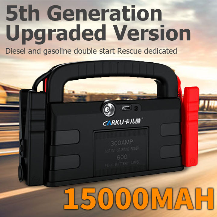 Carku Portable 18000mah 600a Peak 12v Car Jumpstarter Power Bank Jump Jumper Cable Jump 6849