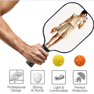 Pickleball Paddles 1 Rackets2 PickleballsFiberglass Face Ultra Perforated Cushion GripGift For Women Men ID 60531-154746308