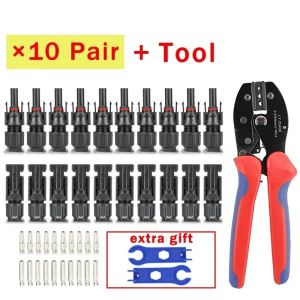 Solar PV Cable Crimping Tool Kit A B C D E with Ratchet Crimper Wire Stripper Wrench Connector Assembly Tools for 2.5 4 6mm2 Set