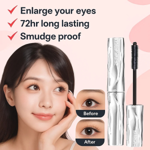[Enlarge Eyes] Small Steel Tube Mascara Thick Long Curling Waterproof Non-Smudge Long-lasting Styling Mascara Eyelash Primer