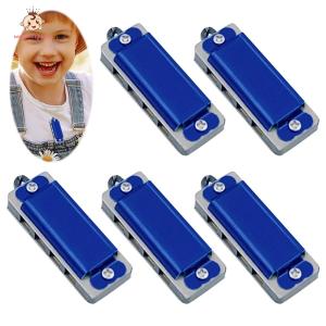 Welcomehome 5Pcs Mini Harmonica Necklace 4 Hole 8 Tone Musical Instrument Music Portable Harmonica for Children and Beginners