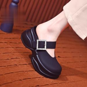 Thick Soled Toe Half Slippers for Women Wearing Summer New Fashionable Cool Slippers M Ü Ller Shoes