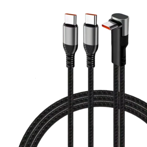Universal 66W Fast Charge Data Cable 2 in 1 With Type C Connectors And Charging Port For Smartphones And Laptops