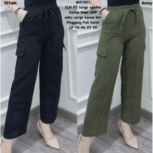 Promo 2pcs Celana Cargo Wanita Premium / Celana Kulot Cargo Wanita Korean Style Terlaris