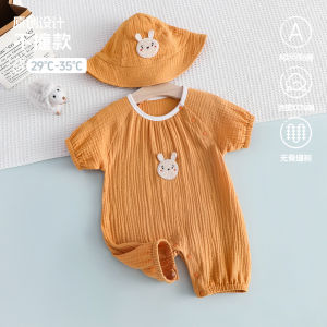 Newborn Baby Clothes Summer Thin Romper a Cotton-like breathable baby gauze short-sleeve romper Anyang childrens clothing