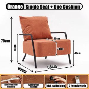 sofa for 2 seater Sofa Technical Fabric Sofa Bed Orange/White/Black Sofa Chair With High Resilience Sponge