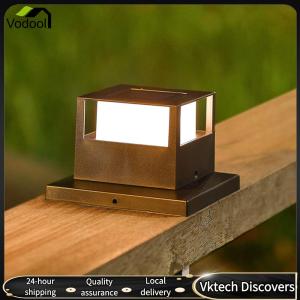 【Vodool】 Solar Powered Post Light IP54 Waterproof Outdoor Column Patio Fence Gate Street Lamp LED Courtyard Landscape Lantern