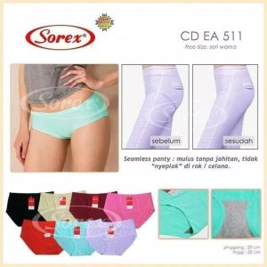 3Pcs Celana Dalam Wanita Sorex Seamless Panty EA511 Sorex Anti Nyeplak Super Soft Berpori