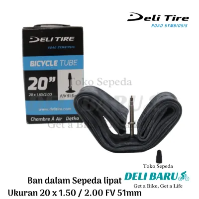 Deli tire Ban dalam 20 x 1.50 / 2.00 FV 51 mm pentil presta sepeda lipat
