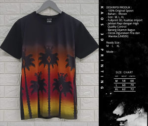 Kaos Pria/Wanita| Kaos Distro Full Printing 3D - Burlon Palm