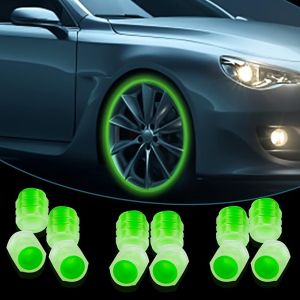 Set 4 Luminous Car tyre valve Caps wheel Tire valves Nozzles Dust Stems for Car Truck Bicyle - Sinhair Store