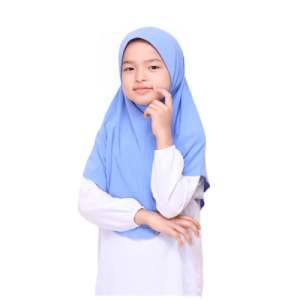 TUDUNGSICOMEL Tudung Sekolah Awning Scuba Berdagu Getah Pinless Tanpa Pin Kerongsang