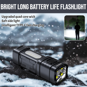 Bright Long Battery Life Flashlight Type-C Rechargeable Portable Mini Flashlight Super Bright Led Emergency Light Efficient Lighting Outdoor