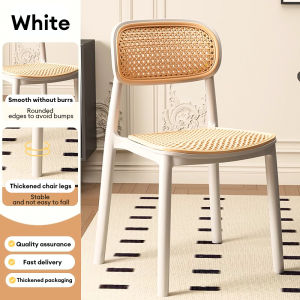 Nordic Rattan Dining Chair | Solihiya Woven Design | Outdoor Leisure Chair with Reinforced Frame