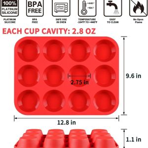 12 Grid /24 Silicone Jelly Cookie Baking Mold Round Muffin Cup Kitchen High Temperature Resistant Baking Tray Cake Mold [ Free Shipping ]
