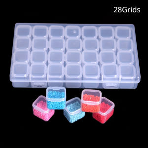 1 Set Of 28/56 Grids DIY Diamond Painting Tool Jewelry Nail Loose Bead Organizer Independent Rice Bead Storage Container Mul