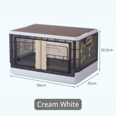 Almari Baju Plastik Kukuh Double Doors Storage Box Multipurpose Stackable Foldable Storage Cabinet
