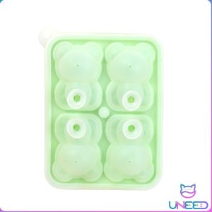 Need 4 Grid 3D Little Bear Shape Ice Cube Silicone Mold Household DIY Juice Milk Ice Machine