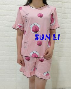 SUN LI | SBT02 | SETELAN BAJU TIDUR / PIYAMA HOTPANT KAOS IMPORT BEST SELLER