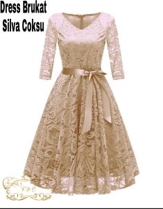 TK dress Silva/dress wanita lengan panjang/dress pesta wanita