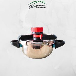 Nồi Áp Suất Inox Dày Mẫu Mới Cao Cấp Nắp Xoay 3 Ngàm Van Xả Thông Minh Dùng Bếp Từ Bếp Ga 4–12LTặng Nắp Kính