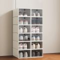 Shoe box organizer hard case with cover Foldable Plastic shoe rack storage Drawer. 