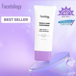 FACETOLOGY Triple Care Sunscreen Hybrid Technology Spf40 Pa+++ 40ml & 100ml - Kosmetik Herbal Online