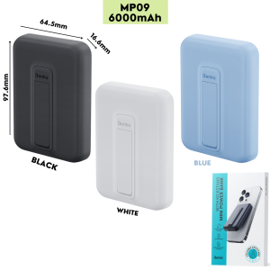 BENKS MAGSAFE MAGNETIC MAGNET Wireless SLIM LIGHTWEIGHT 10000 mAh / 6000 mAh PowerBank USB-C Kickstand Holder Charger Portable Fast Charge Wired Power Bank Charge Type C Cable Input Output