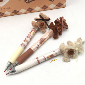 PULPEN PENA TEKAN MEKANIK TEMPELAN BERUANG TEDDY BEAR GEL 0.5mm WARNA HITAM LUCU | PULPEN LUCU | PERALATAN TULIS | ALAT TULIS KANTOR | ALAT TULIS SEKOLAH KMK