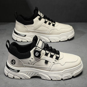 ISARO Xoay dây giày lại Phiên Bản Hàn Quốc Giày Nam Phong Cách Mới Thoáng Khí Bảo Hộ Lao Động Giày Trắng Nam Đế Dày Giày