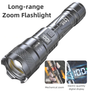 HOHODALINK 300W Senter Super Terang / Senter Led Jarak Jauh / Senter Sorot High Power Zoom Sorot Super Terang/ senter super terang tahan air zoom Rechargeable senter cas Swat Police Terbaik