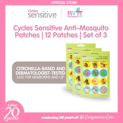 Cycles Sensitive Anti-Mosquito Baby/Kids Patches 12s - Set of 3