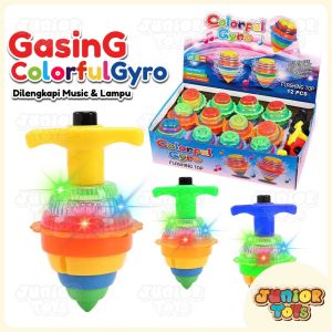 Mainan Gasing Lampu Nyala Musik Gangsing Flash Light Spinning Toys