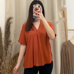 YOSIE TOP LOOSE BLOUSE KEMEJA CRINKLE BLOUSE CRINKLE / ATASAN WANITA LENGAN PENDEK CRINKLE PREMIUM