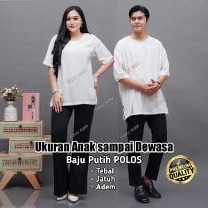Baju putih polos atasan lengan pendek Baju polos putih rayon Toko B2M