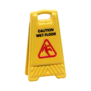 Small Plastic Wet Floor Caution Sign For 1/12 Doll House Environment Realistic Miniature Scene Accessory Display Item