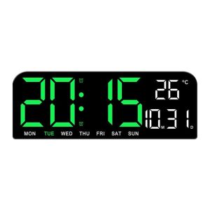 YESHE Wall-mounted Electronic Wall Clock Multi-functional Temperature Display Table Clock 12/24H Digital LED Clocks for Bedroom