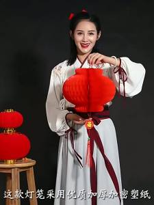 Small red lanterns for wedding celebrations holidays New Year opening decorations shopping mall New Years goods paper lanterns