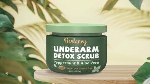 Armpit  Scrub 8.8 oz for Women and Men Cooling Armpit Exfoliator with Aloe Vera and Walnut Shell Powder Shower Scrub for Sweat and Deodorant Buildup Mint Fresh Feel